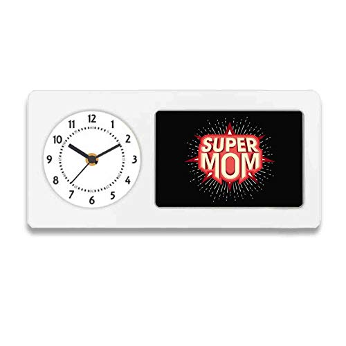 Designer Unicorn Desk/Shelf Clock with Attached Frame Super mom 9.5 * 4.5 inches