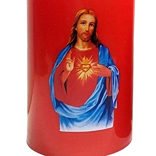 SAZ DEKOR Saint LED Candle Lamp Battery Operated for Christmas Sacred Heart