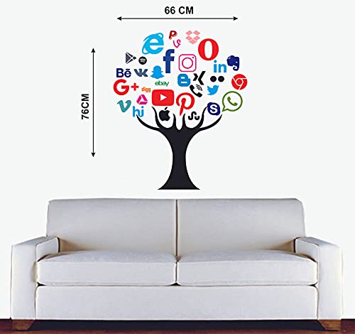 Meet Cute™ Social Media Tree Wall Sticker for Living Room, Bed Room, Kide Room