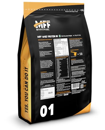 MyFitFuel MFF Whey Protein 80 | 1Kg, 30 Servings (Rich Chocolate Delight)