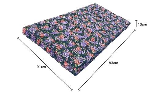 VG MATTRESS - Organic Kapok/Silk Cotton/Ilavam Panju Single cot Mattress.[ Size 6 x 3 ft/72 x 36 x 4 Inches ](Multicolour)