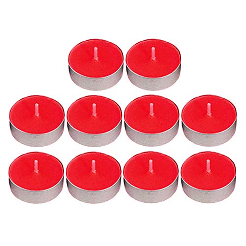 ATORSE® 10Pcs Smokeless Round Tealight Candles 3.5X1Cm Red