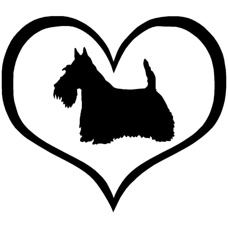 GADGETS WRAP Vinyl Wall Decal Sticker Scottish Terrier Dog Heart Car Sticker Fashion Decorative