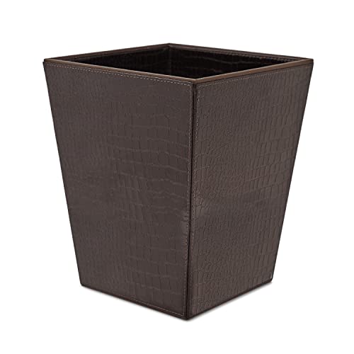 Pure Home + Living Brown Faux Leather Paper Bin