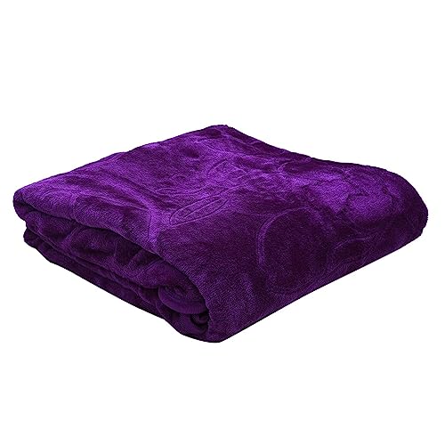 TUNDWAL'S Silk Mink Blanket Luxurious |Super Soft Light Weight Mink Blanket | Floral Embossed Design |Mink Blanket Single Bed for Winter-(Purple)-Pack of 1