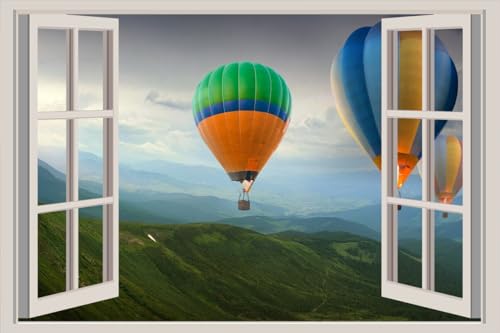 JVERF - JZZA22527 Hill Flight Aerostat| Self-Adhesive Open Window Wall Sticker