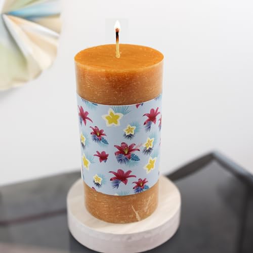 Treasure Hunt® Brushed Textured Pillar Candle Large Mogra Fragrances for Gift & Home Décor