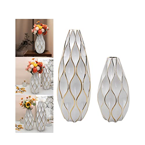 BNF White Ceramic Vases Centerpieces Flower Vases for Office Dining Room Wedding L