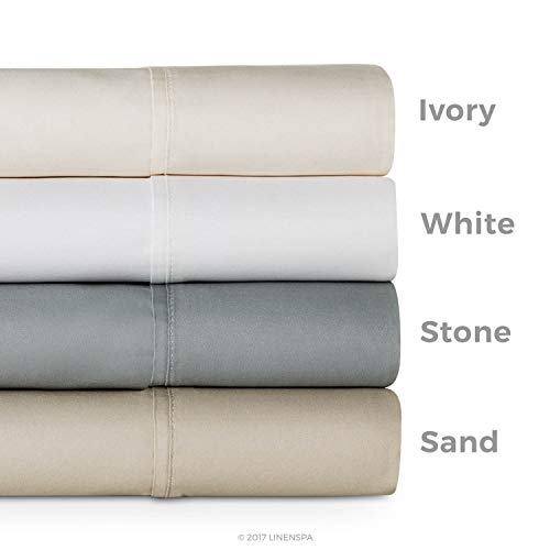 Full, White : LINENSPA 600 Thread Count Ultra Soft, Deep Pocket Cotton Blend Sheet Set - Full - White