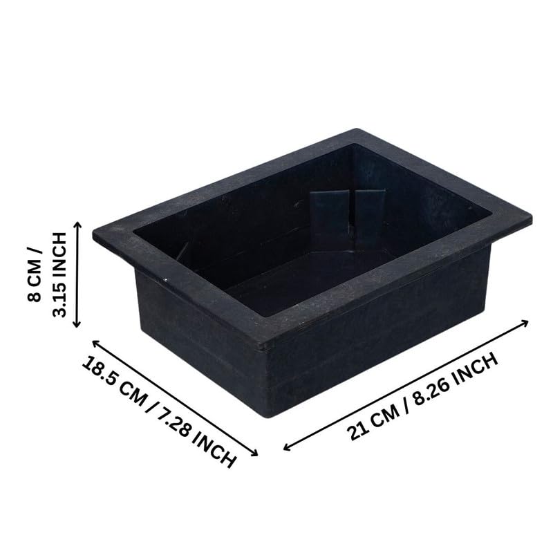 CRAFT SMITH Elegant Square Water Fountain Plastic Tub (Size: 21 x 18.5 x 8 CM | Colour: Black | Weight: 450 gram)