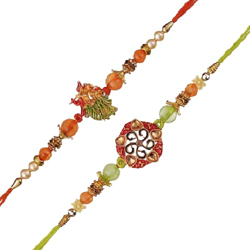 Webelkart Premium Combo of Rakhi Gift for Brother and Bhabhi and Kids with Meditating Buddha Statue Showpiece, Rakshabandhan Gifts for Bhai Sister - Fancy Rakhi with Meditating Buddha