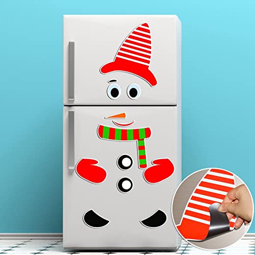 CALANDIS® Snowman Refrigerator Sticker Expression Waterproof Christmas Decor Ct030