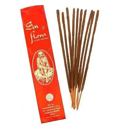 Sri Sai Flora Agarbatti Hand Rolled Indian Lord Incense Sticks Pack of 5 (25 GRM Each)