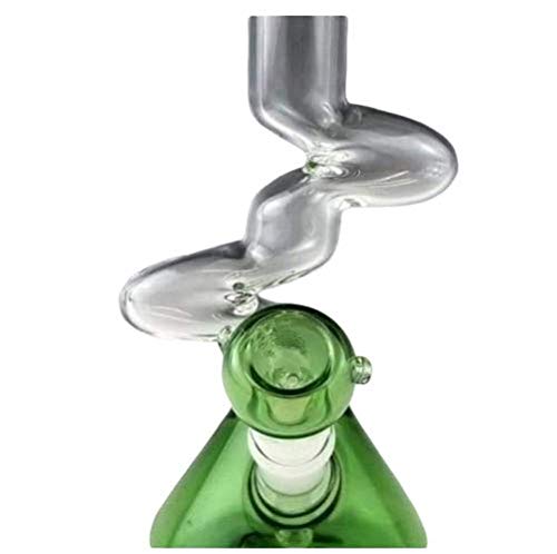 TRUE Handicraft Glass Water Pipe for Home Decor- Basic Glass On Glass- 12 Inch - Green