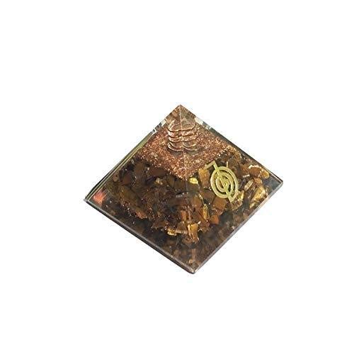 Tiger eye's Gemstone Orgone Pyramid Energy Generator Reiki Healing Chakra 70 mm