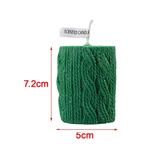 ATORSE® Mini Yarn Candle Flameless Decorative Romantic for Holiday Valentines Dating Green