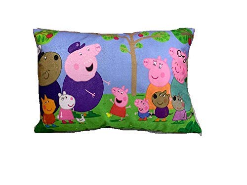 THE HOME STYLE Peppa Pig and Friends Cartoon Printed, 170 TC Fiber Filled Velvet Baby Pillow (Small, 12x18 inches, Multicolour, up to 4 Years Old)