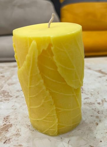 TWINKLING DECOR Scented Leaf Pillar Soy Wax Candle 8 * 11CM