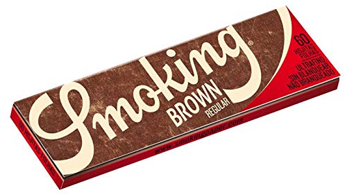 Smoking Paper BROWN/Unbleached Regular Size Cigarette Rolling Paper (Pack of 5 Booklets)