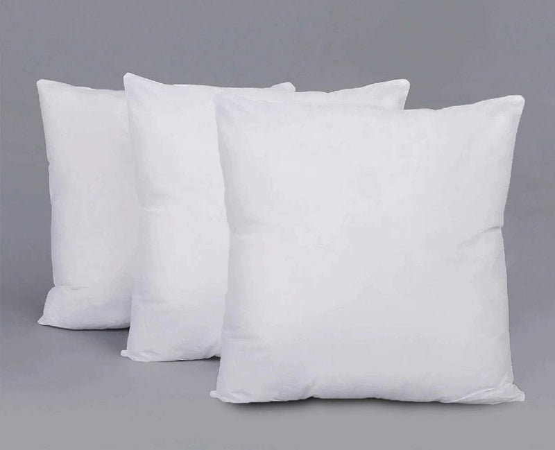 Deevine Craft Ultra Soft Cushions Sets for Bed and Sofa set Microfiber Cushion Filler (White Fibre ,Set of 03, Size- 40 x 40 cm)