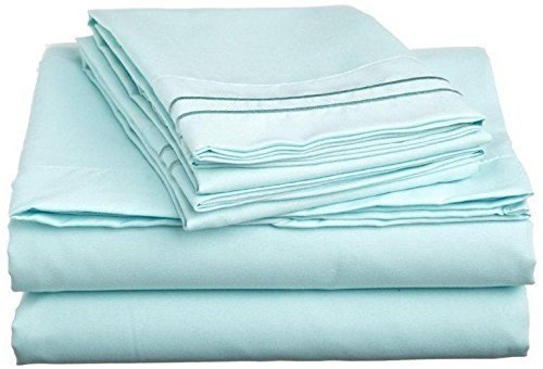 Rv King Size Sheet Set - 4 Piece - Bed Sheets- Easy- Fits 18" Deep Pocket Bedsheet 850-Thread Count 100% Egyptian Cotton (Rv King - 72" X 80"- Aqua Solid)