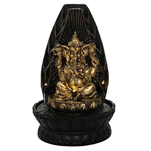 BIg Size Polyresin Ganesha Idol Table Top Home Decor Water Fountain (40 x 25 x 25 CM)