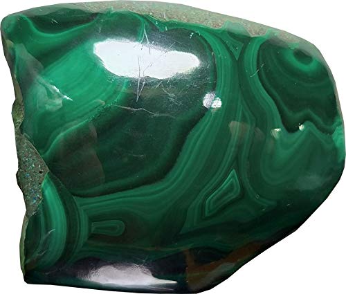 Aldomin� Natural Energized Malachite Healing Crystal Raw/Rough Stone (108 Gram One Side Polished)