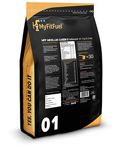 MyFitFuel Micellar Casein Protein Powder | 1 kg, 30 Servings (Unflavoured) | Slow Release Protein