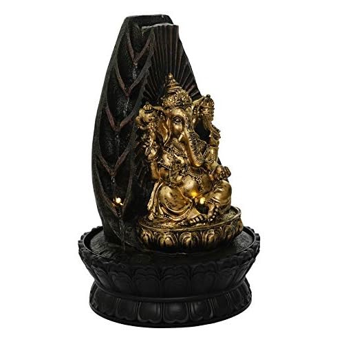 BIg Size Polyresin Ganesha Idol Table Top Home Decor Water Fountain (40 x 25 x 25 CM)