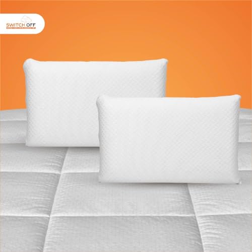 Switch-off Smart Adjustable Memory Plain Pillow,Discover The Perfect Pillow for Your Best Night's Sleep (17X27Inch) (Pack of 4)