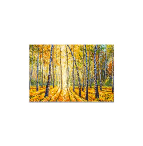 GADGETS WRAP Canvas Gallery Wrap Framed for Home Office Studio Living Room Decoration (14x11inch) - Yellow Forest View