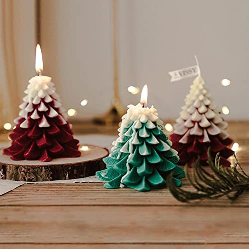 BNF® Christmas Tree Wax Scented Candle Creative Curve Home Decor Prop White Green