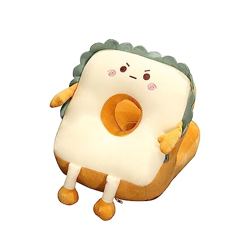 CALANDIS® Cute Toast Nap Pillow Seat Cushion Pad Ice Silky Cloth Travel Pillow 25X30Cm Angry | 1 Nap Pillow