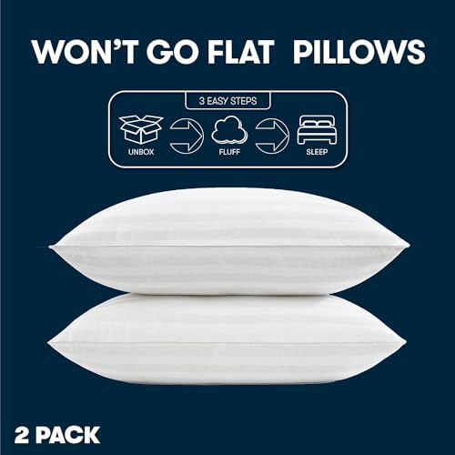 IMSMARTMART Adjustable Hollow Fibre Pillow - Fluffy, Medium Firm, 27x16”, Breathable Comfort (Pack of 2)