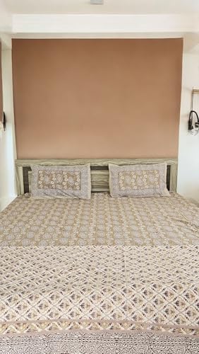 Cotton Double Bed Dohar with Intricate Designs, Beige and Brown