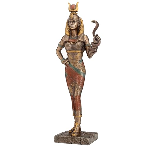 Veronese Design Egyptian Goddess Hathor Holding a Cobra Statue