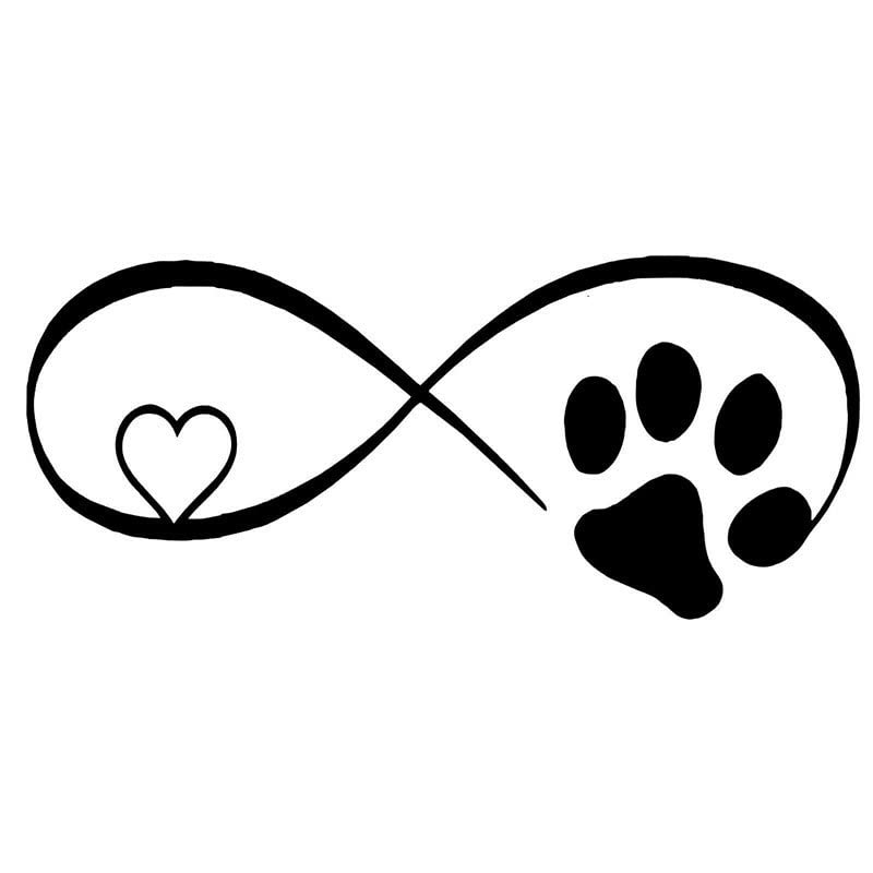 GADGETS WRAP Vinyl Wall Decal Sticker Dog Cat Paw Love Car Window Decorative