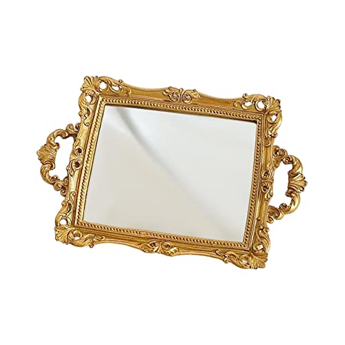 CALANDIS Mirror Tray Rectangle Decorative Tray for Living Room Dinner Table Bathroom