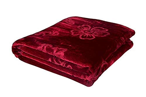 Shivaan Home Furnishing Polyester 150 TC Blanket (Double_Maroon)