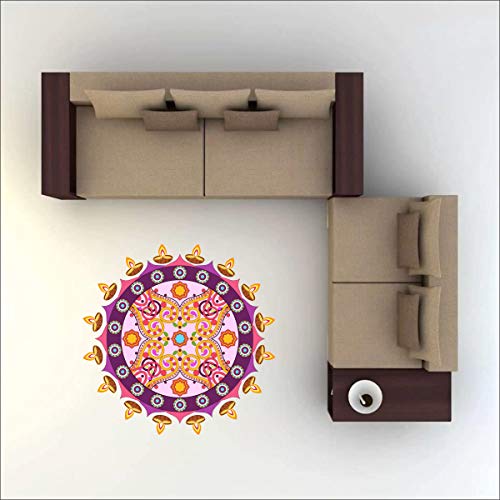 Diwali Special - Colourful Decorative Rangoli Sticker Size- 30 cm x 30 cm Set of 2 (AS162)