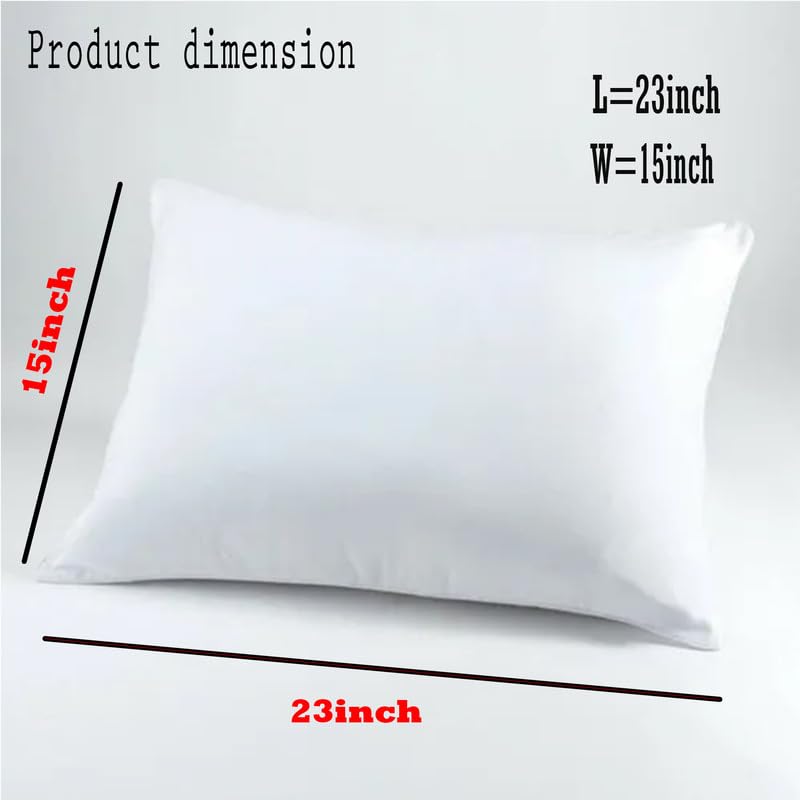 Premium Soft Microfiber Ortho Bed Pillows for A Peace of Nights - Size-(23×14) inche, White