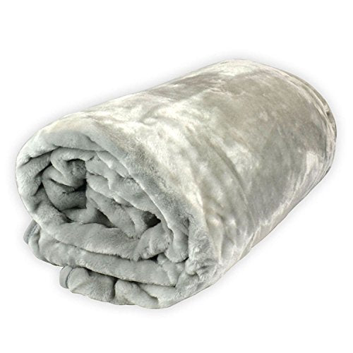 MITUL Fashion Floral Self Warm Soft Luxurious 500 TC Mink Double Bed Blanket for Winter (Gray,90x90 Inch)