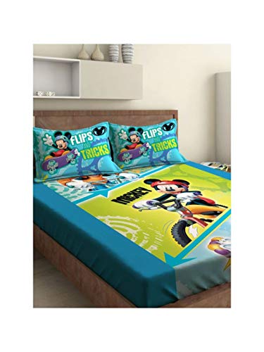 Athom Trendz Disney Mickey Mouse Cotton Double Bedsheet 270 x 270 cm