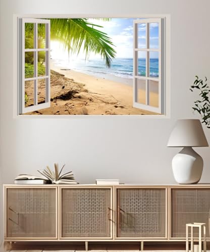 JVERF - JZZA28866 Sri Lanka Tropics Coast| Self-Adhesive Open Window Wall Sticker