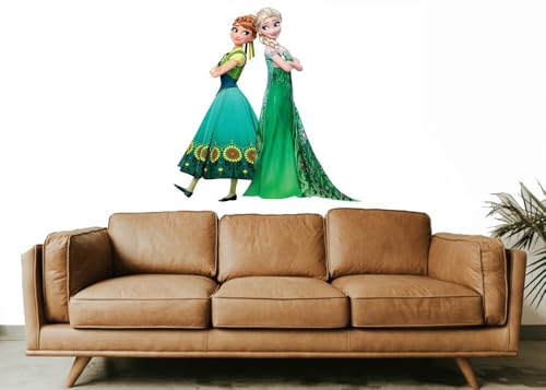 JVERF - Anna and Elsa| Wall Stickers for Kids