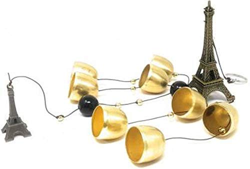 CrazyCrafts Metal Eiffel Tower Wind Chimes for Home Balcony Garden Positive Energy, Home Decor Hanging Long Brass Bells Gifts for Loved Ones 8Bells