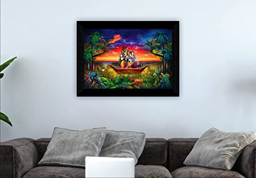 SAF Pack of 1 Radha krishna religious modern art wall painting with framed for living room 11 inch x 14 inch CANFM31334