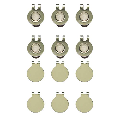 Trendy Retail® 6 Pack Magnetic Hat Clips for Metal Golf Ball Marker Training Aid No Magnet