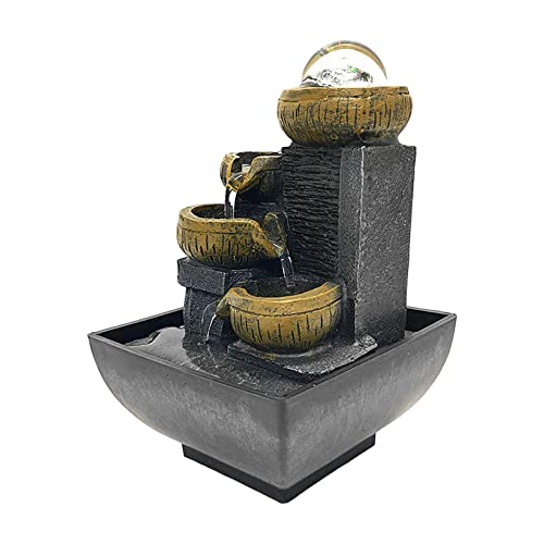 ATORSE® Desktop Water Fountain Waterfall Resin Crafts Flowing Water for Garden Decor Style C