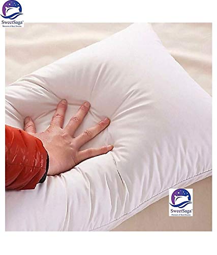 SWEETSAGA Microfiber Luxurious 5 Star Hotel Feel Premium Class Soft Big Size Sleeping Pillow For Luxury Home Bed - 20X38 Inch Vacuum Packed 1, White